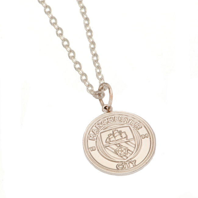 Manchester City FC Silver Plated Pendant & Chain (Fan Favorite)
