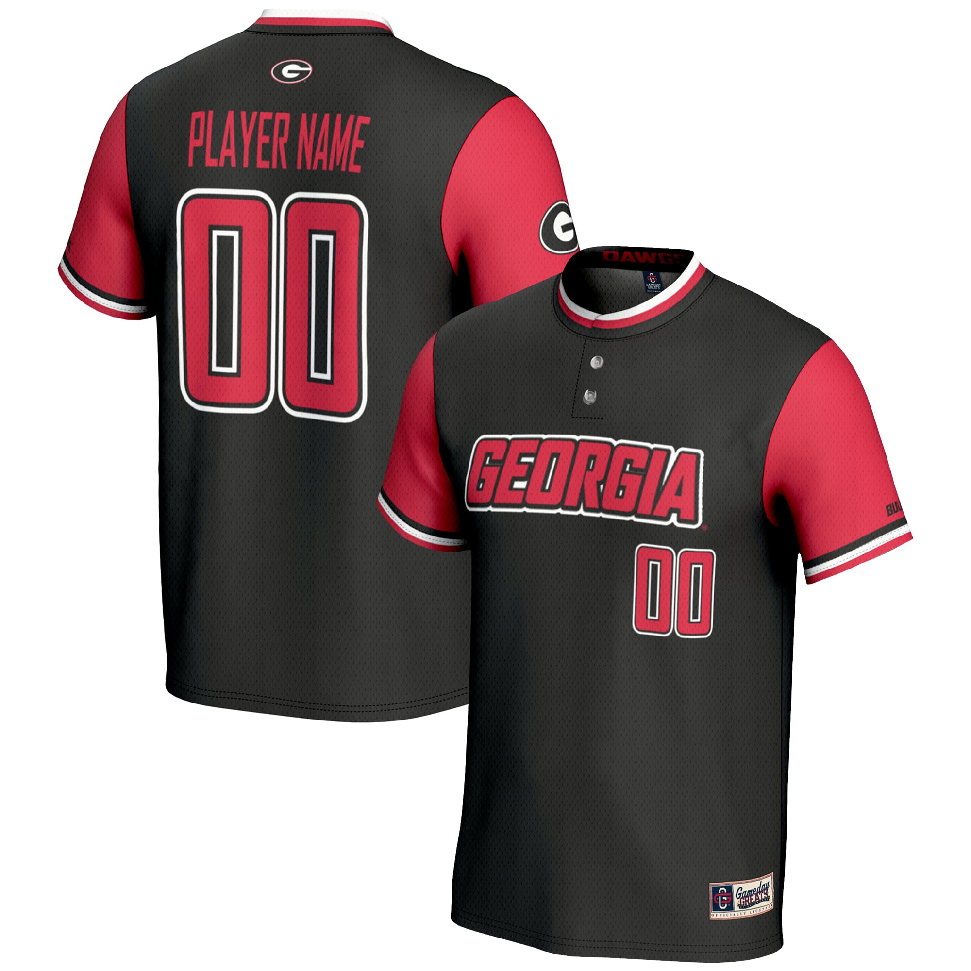 Georgia Bulldogs GameDay Greats Unisex NIL Pick-A-Player Lightweight Softball Jersey - Black