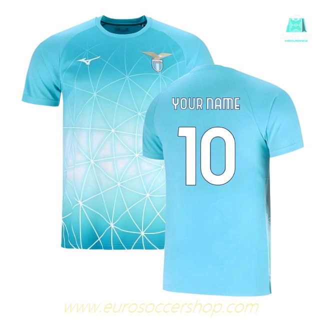 2025-2026 Lazio Pre Match Shirt (Azure Blue) (Your Name)