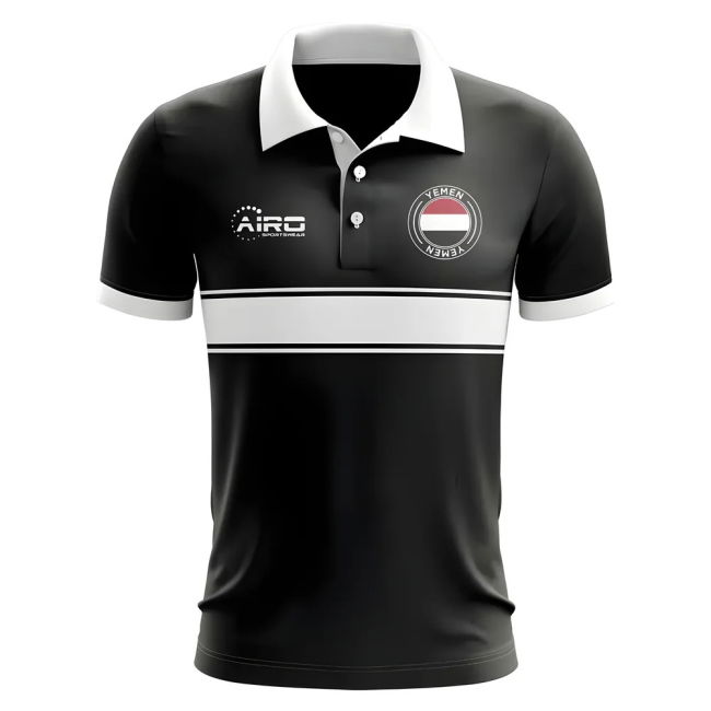 Yemen Concept Stripe Polo Shirt (Black)