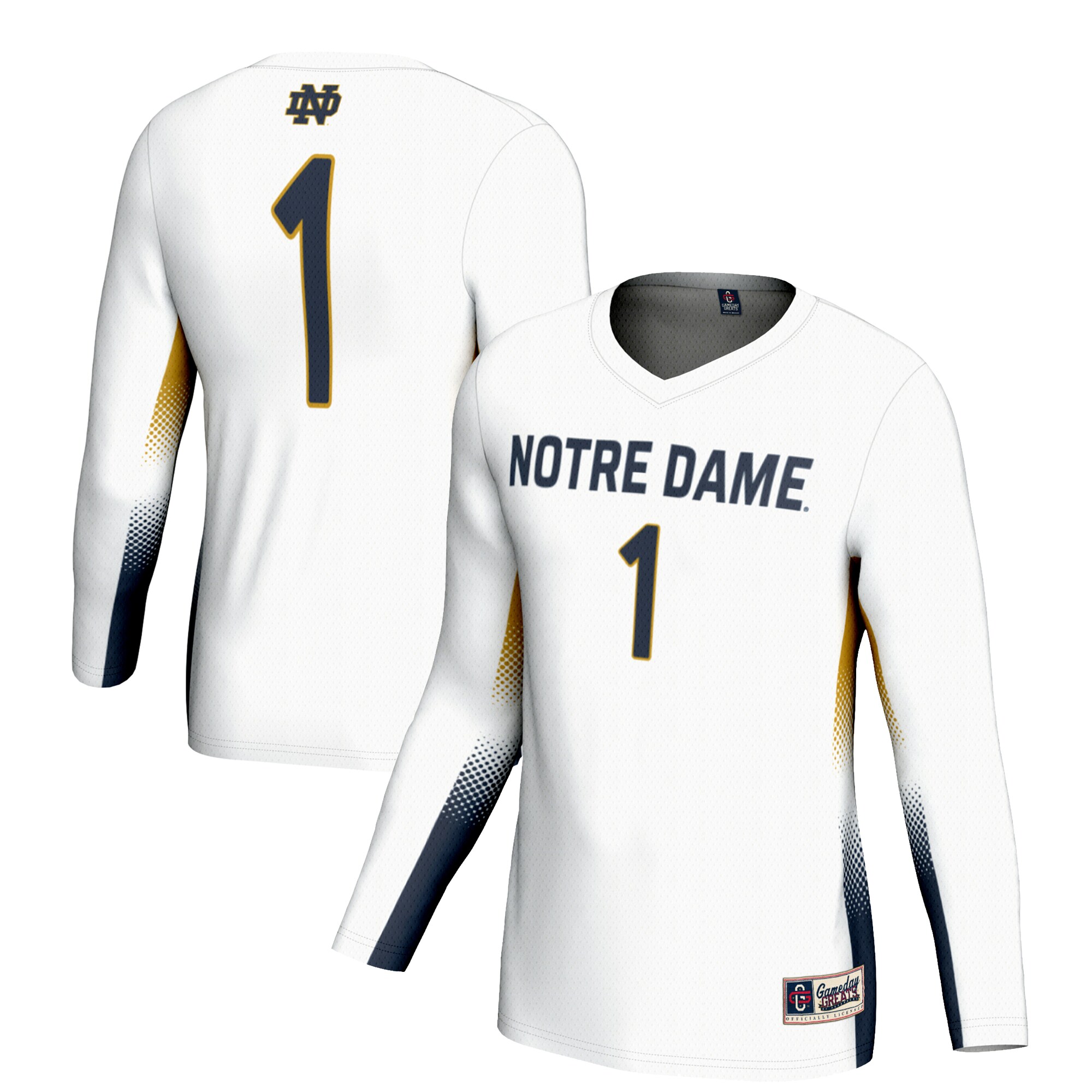 [DDG] Notre Dame Fighting Irish GameDay Greats Unisex Lightweight Volleyball Jersey - White