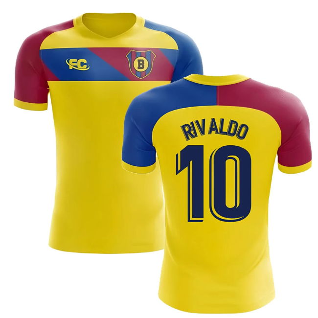 Rivaldo 10 Supporter Grade Barcelona Away Supporter Kit (Adults)