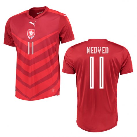 Czech Republic Home 2016 Nedved 11 Soccer Jersey Shirt - Official