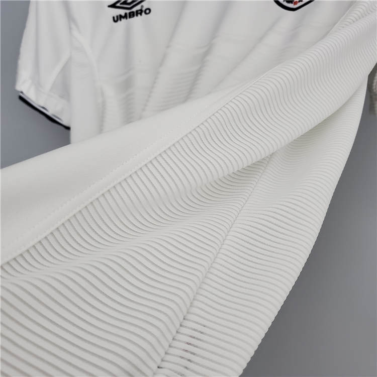 Moisture Wicking 2000 England Home White Retro Soccer Jersey Football