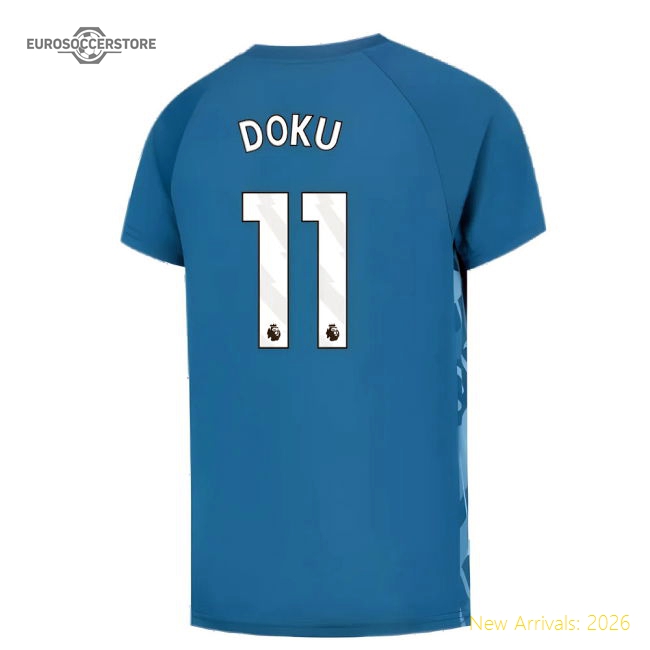 2023-2024 Man City Pre-Match Shirt Lake Authentic Blue - Kids Doku 11