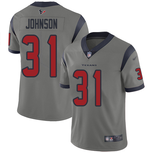 NFL H T Texans #31 David Johnson Limited Gray Jersey - Fan Favorite