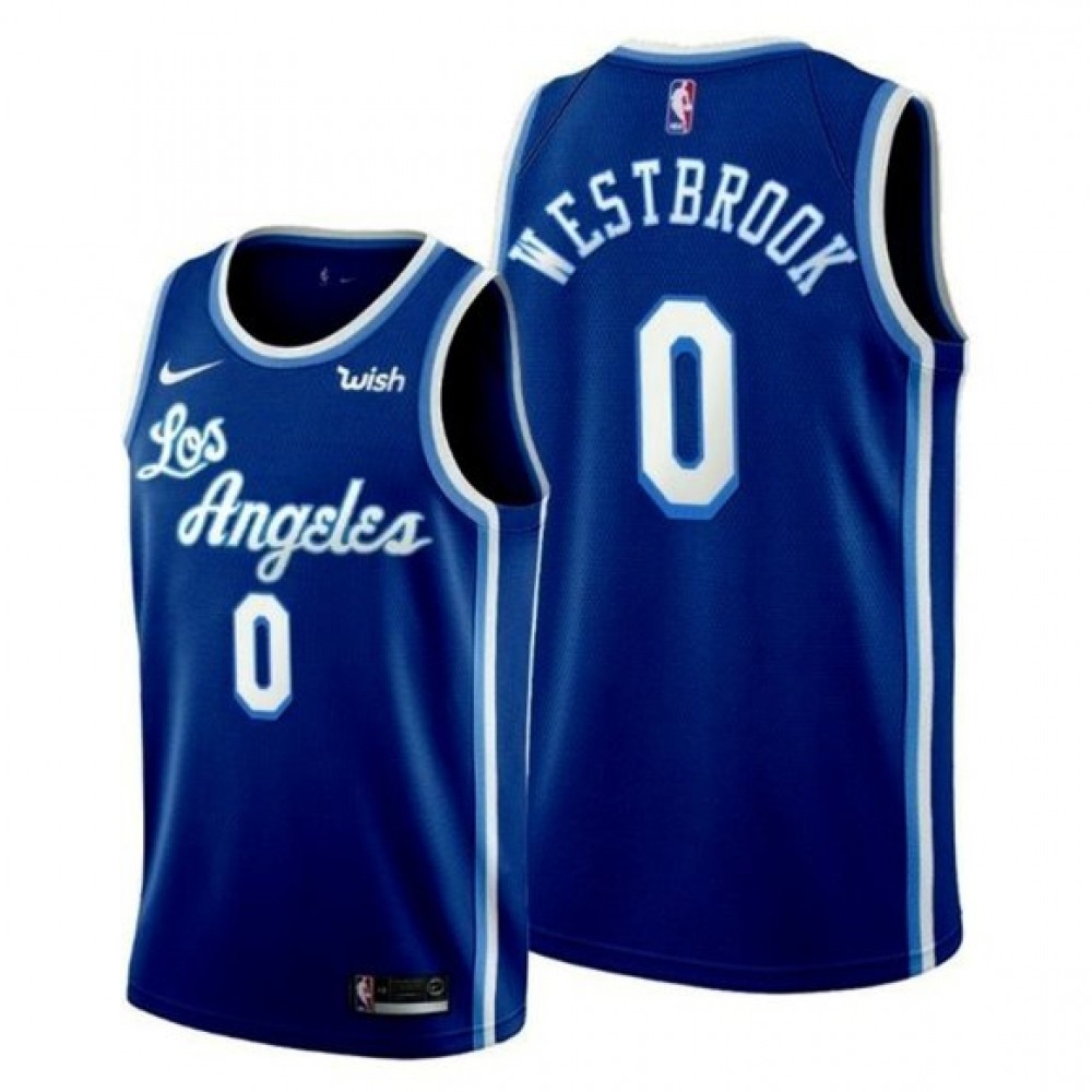 Performance Contemporary Men's LAL #0 Russell Blue Basketball Jersey