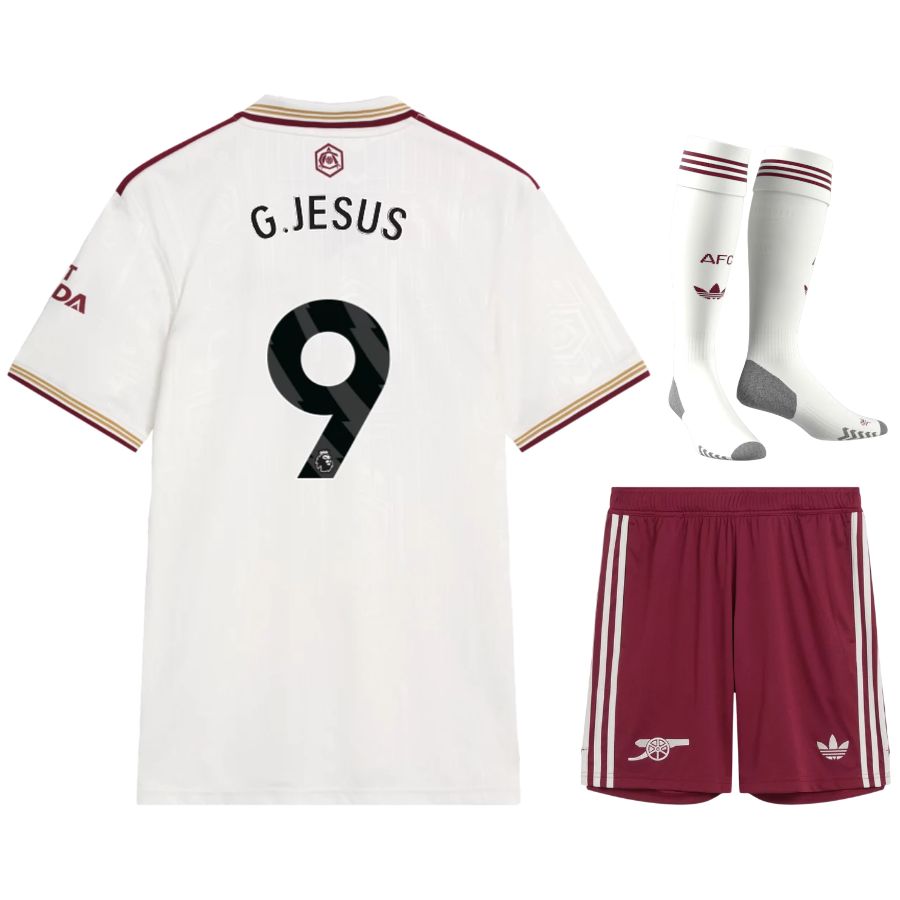 Arsenal 2025 2026 Jesus Third Child Kit Jersey