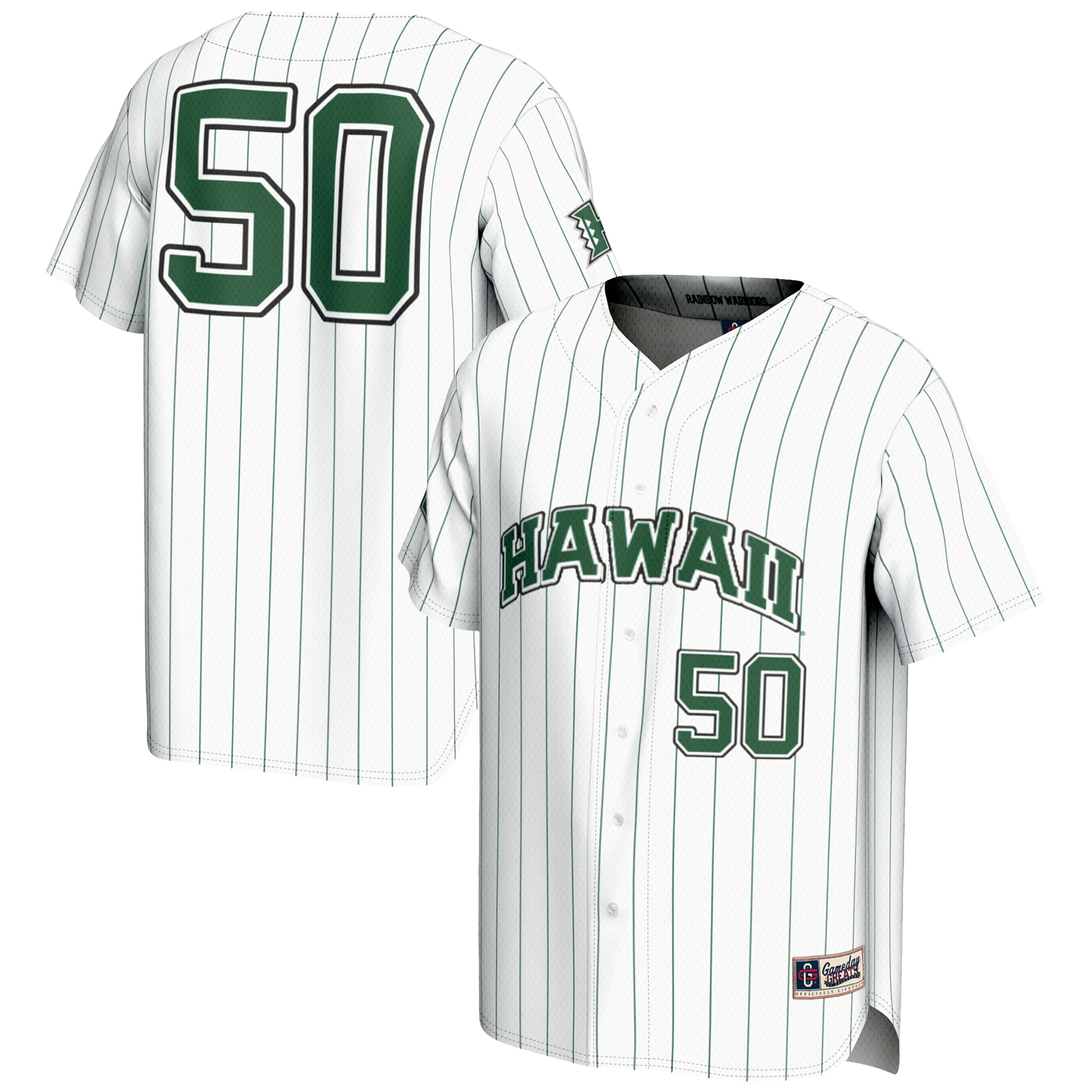 [NJP] Hawaii Rainbow Warriors GameDay Greats Youth Lightweight Baseball Jersey - White