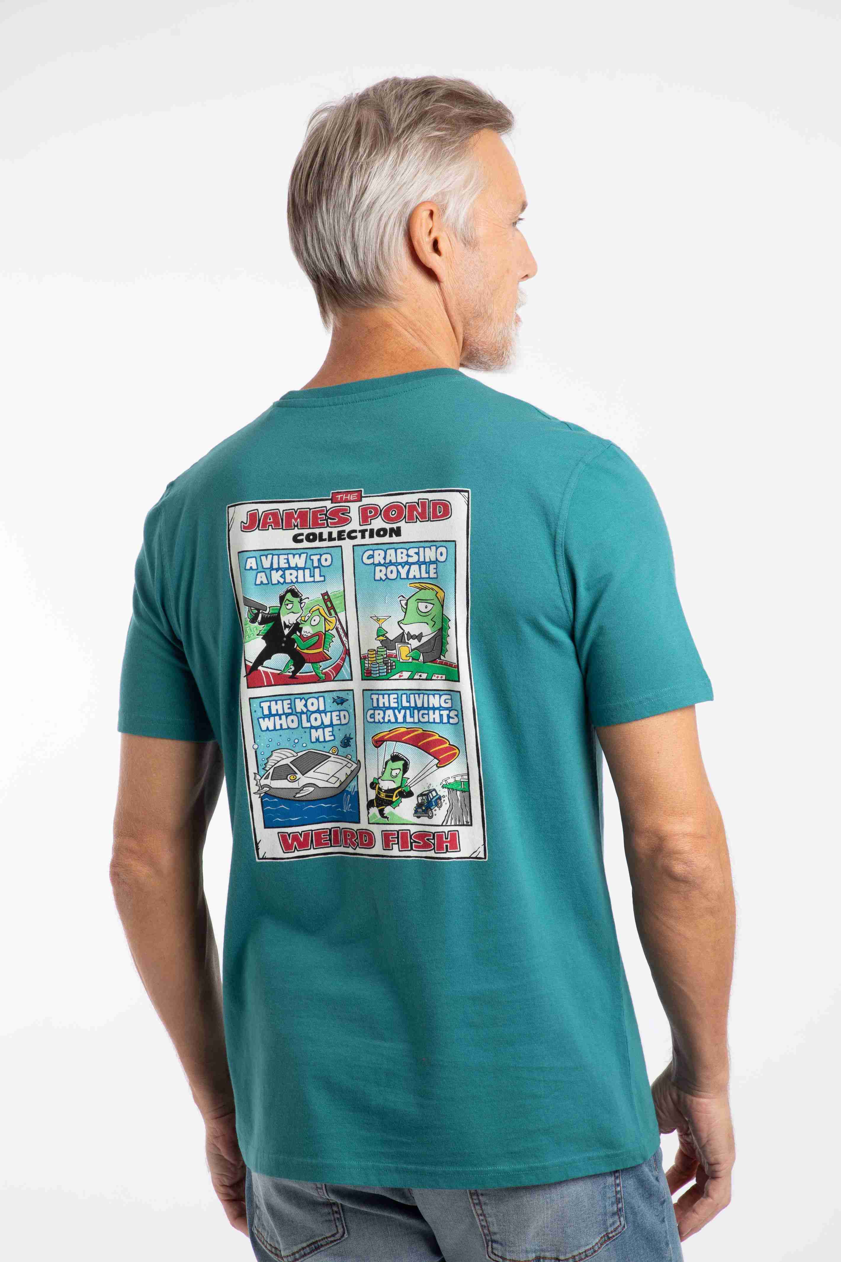 James Pond Back Print Artist T-Shirt Deep Teal