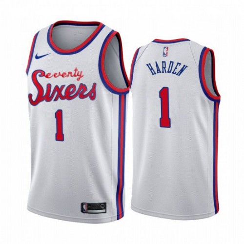 White Nike James Harden #1 76ers Jersey - Quick-Dry Game Day Wear