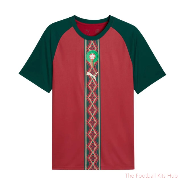 2026-2027 Morocco Warm Up Jersey (Dark Crimson)