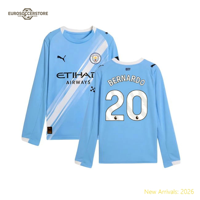 High-quality Kids Man City Bernardo Jersey 2025-2026 Soft-touch