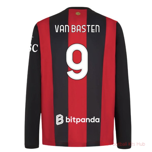 AC Milan 2026-2027 Long Sleeve Home Shirt (Van Basten 9)