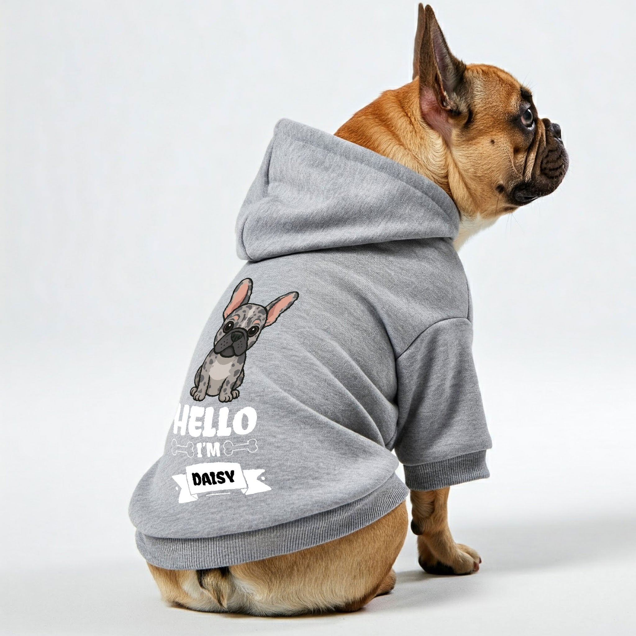 Fashion-Forward Hello - Personalized French Bulldog Hoodies With Funn...