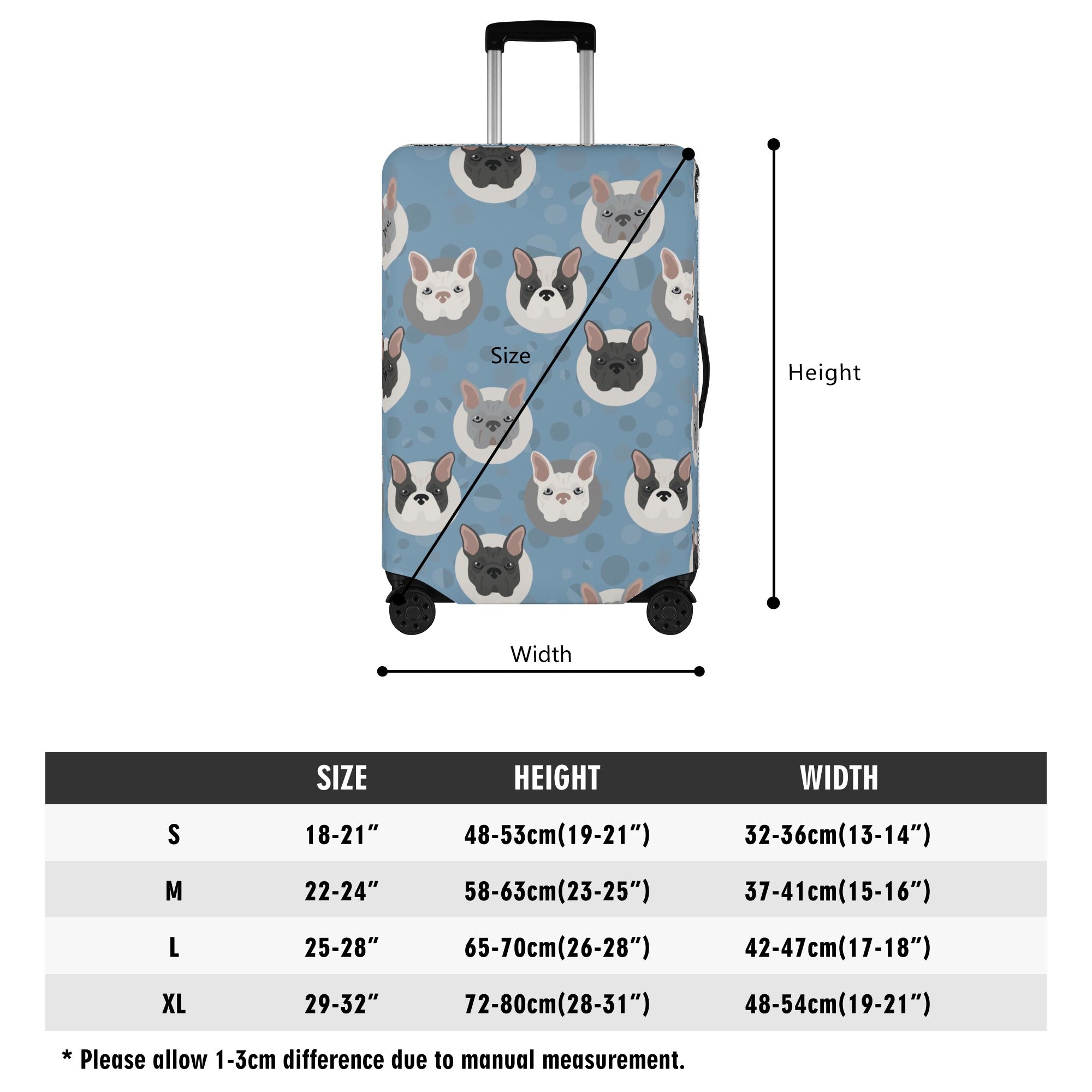 French Bulldog Gus Luggage Cover Cute Frenchie Essential