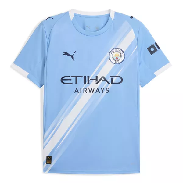 Breathable Man City Manchester City Home Blue Shirt 2526