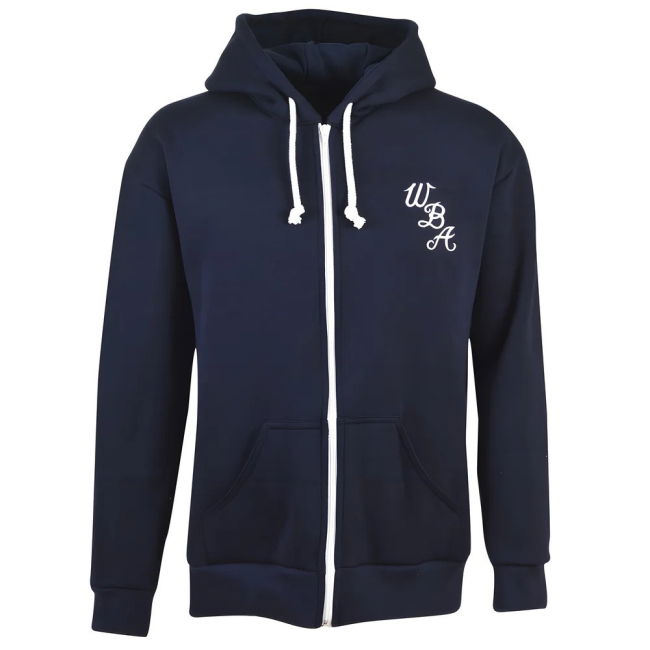 Authorized West Bromwich Albion Zipped Hoodie - Navy Breathable Fabric