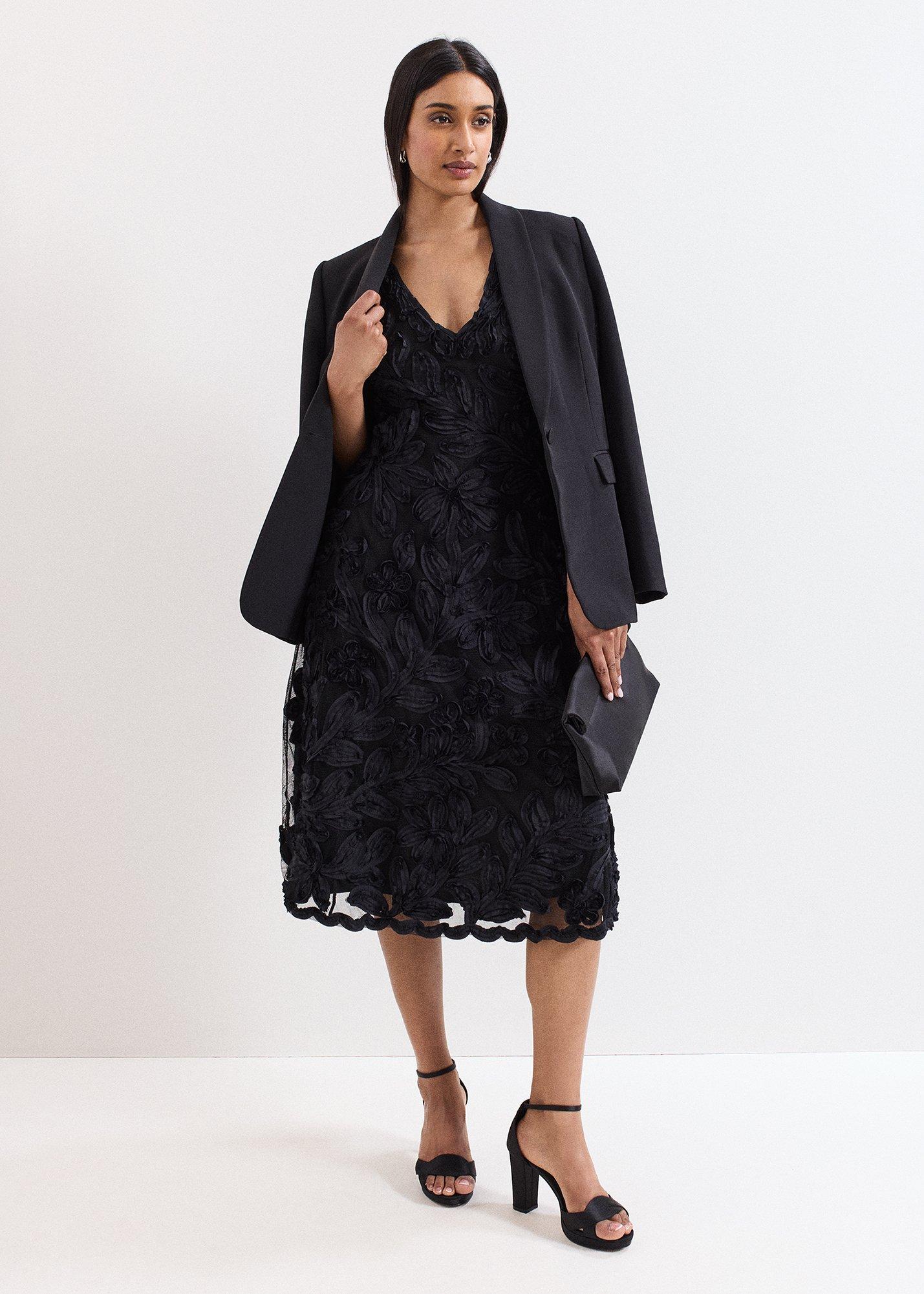 Paloma Black Tapework Midi Dress