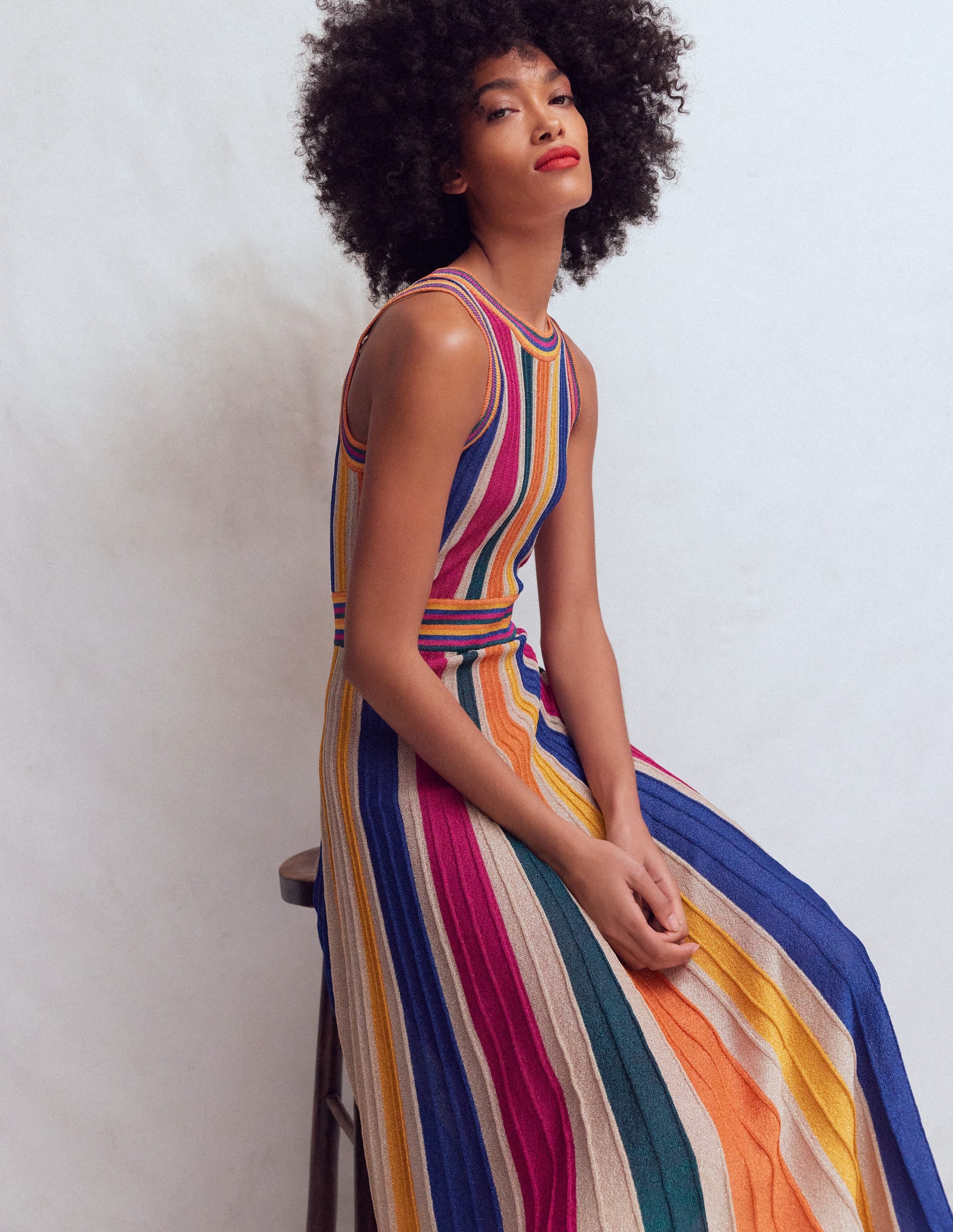 Metallic Multi Stripe Dress