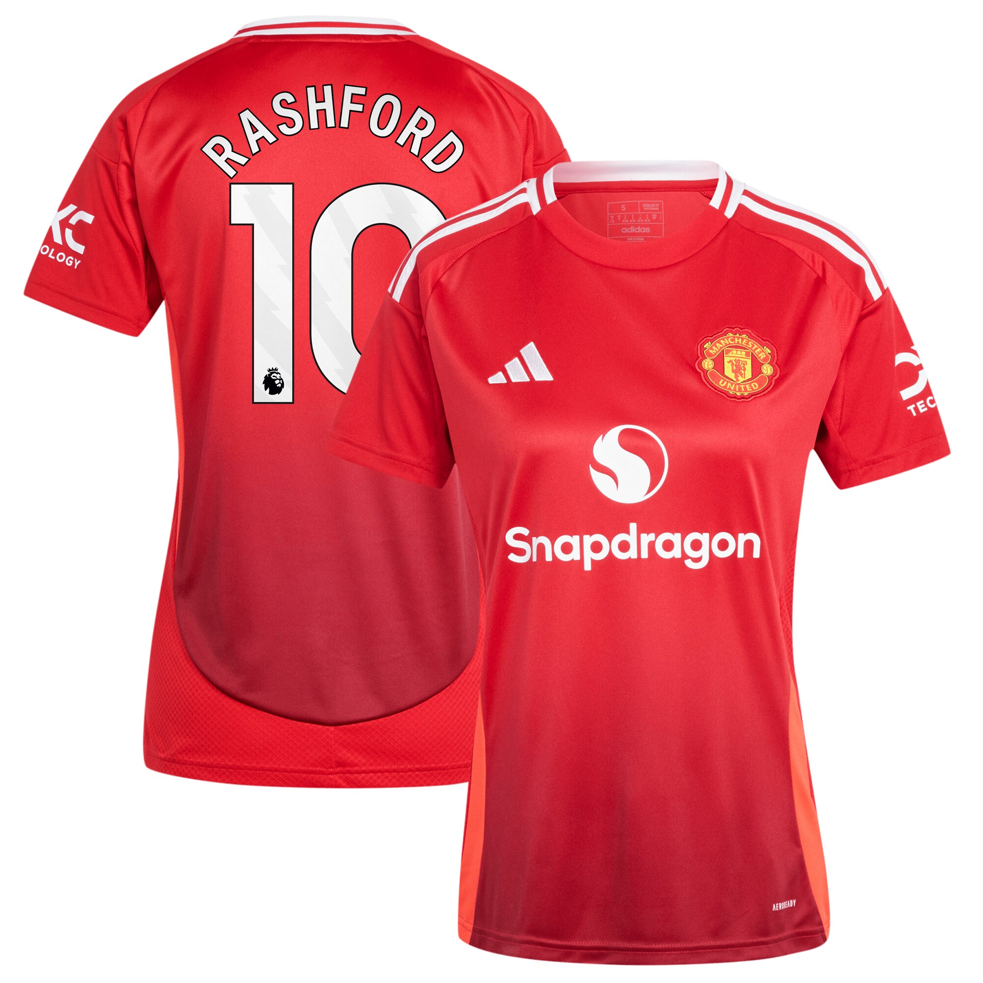 [SJH] Marcus Rashford Manchester United Women's 2024/25 Home Replica Player Jersey - Red