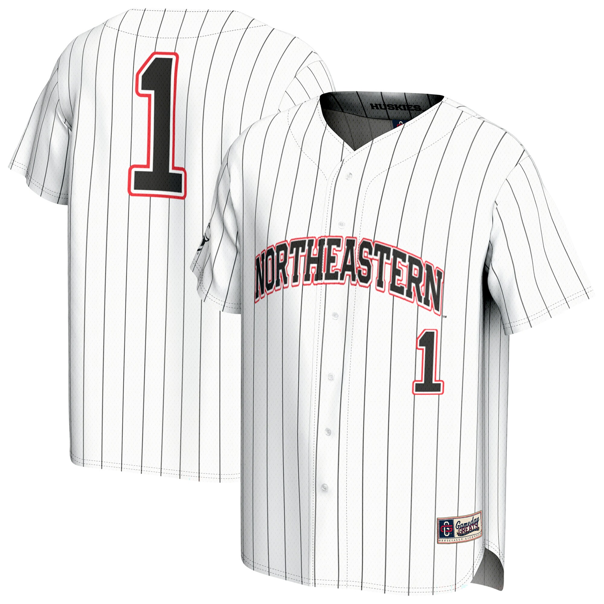 [DDG] Northeastern Huskies GameDay Greats Youth Lightweight Collegiate Baseball Fashion Jersey - White