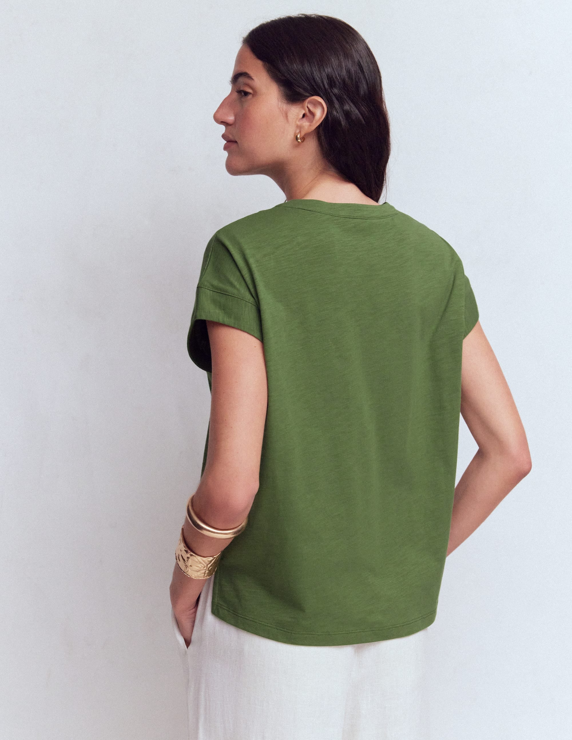 Nina Embroidered Notch T-shirt