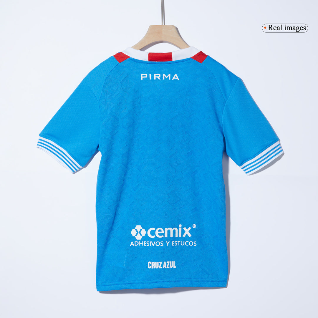 Kid's Cruz Azul Home Soccer Jersey Kit(Jersey+Shorts) 2024/25Authentic