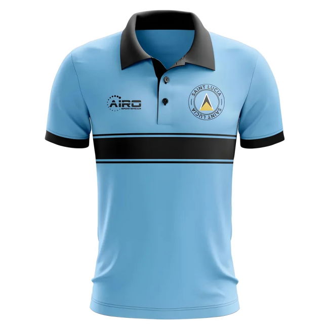 Premium-Quality Limited-Edition Saint Lucia Concept Stripe Polo Shirt