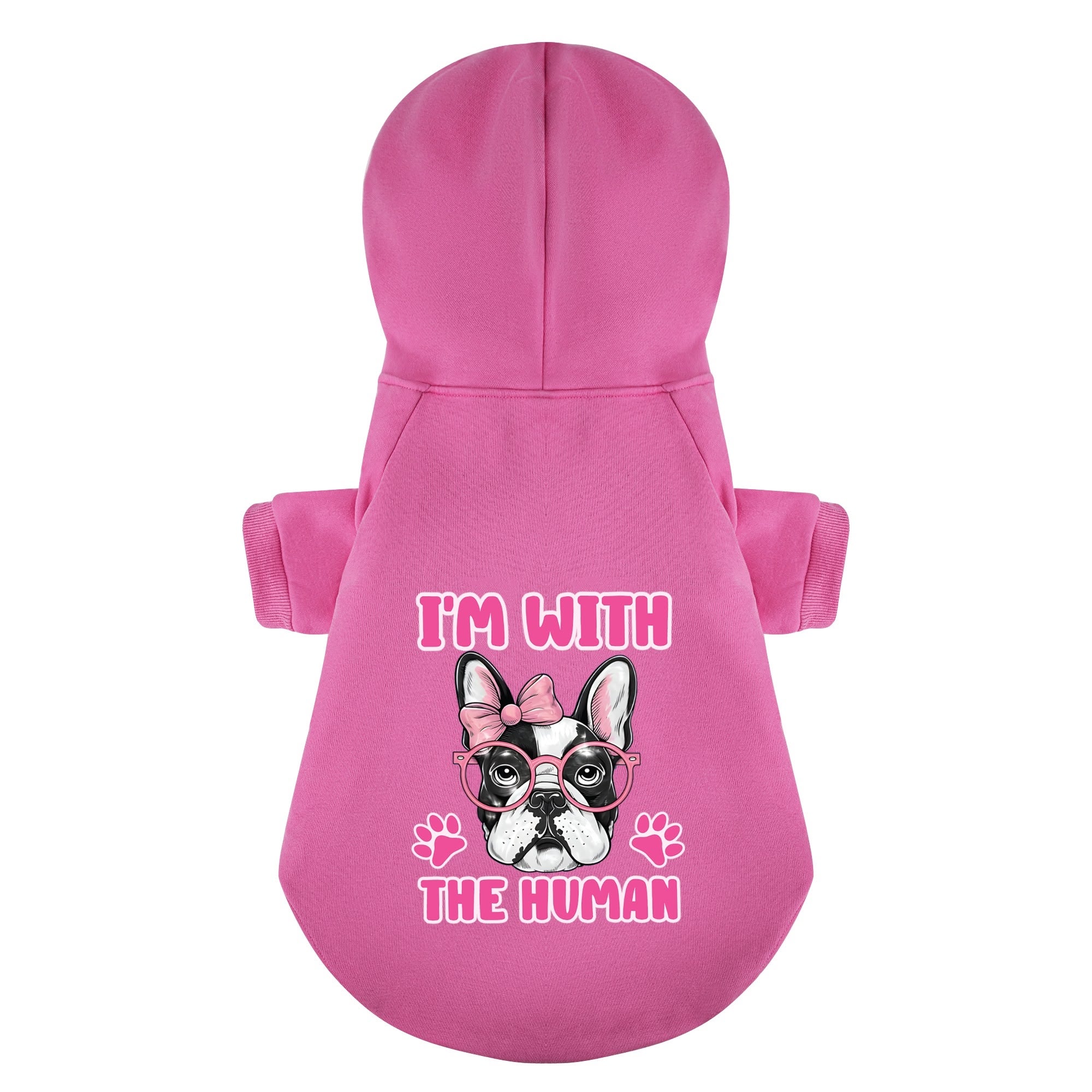 Comfortable Im With Humman - Personalized French Bulldog Hoodies With...