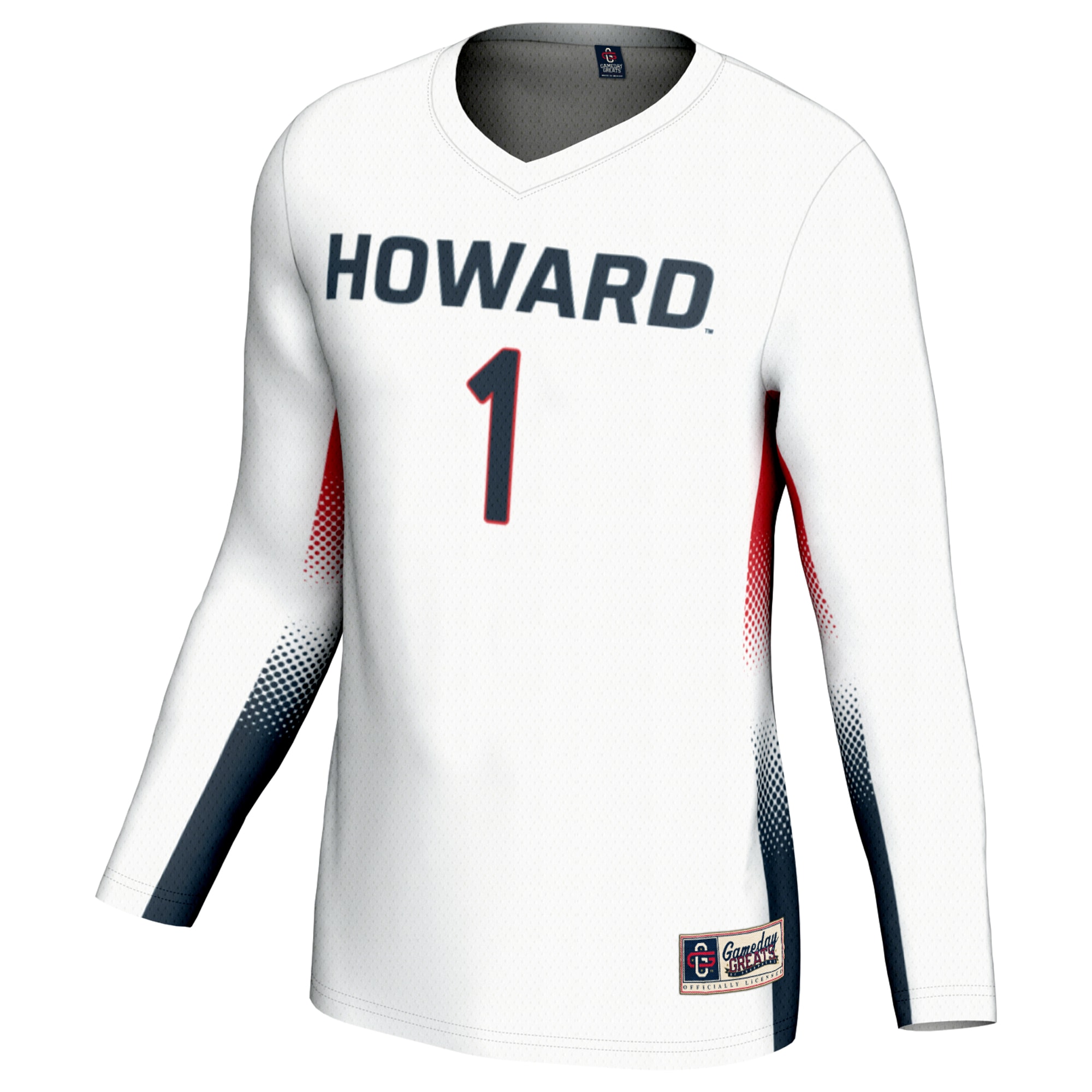 [DDG] Howard Bison GameDay Greats Unisex Lightweight Volleyball Jersey - White