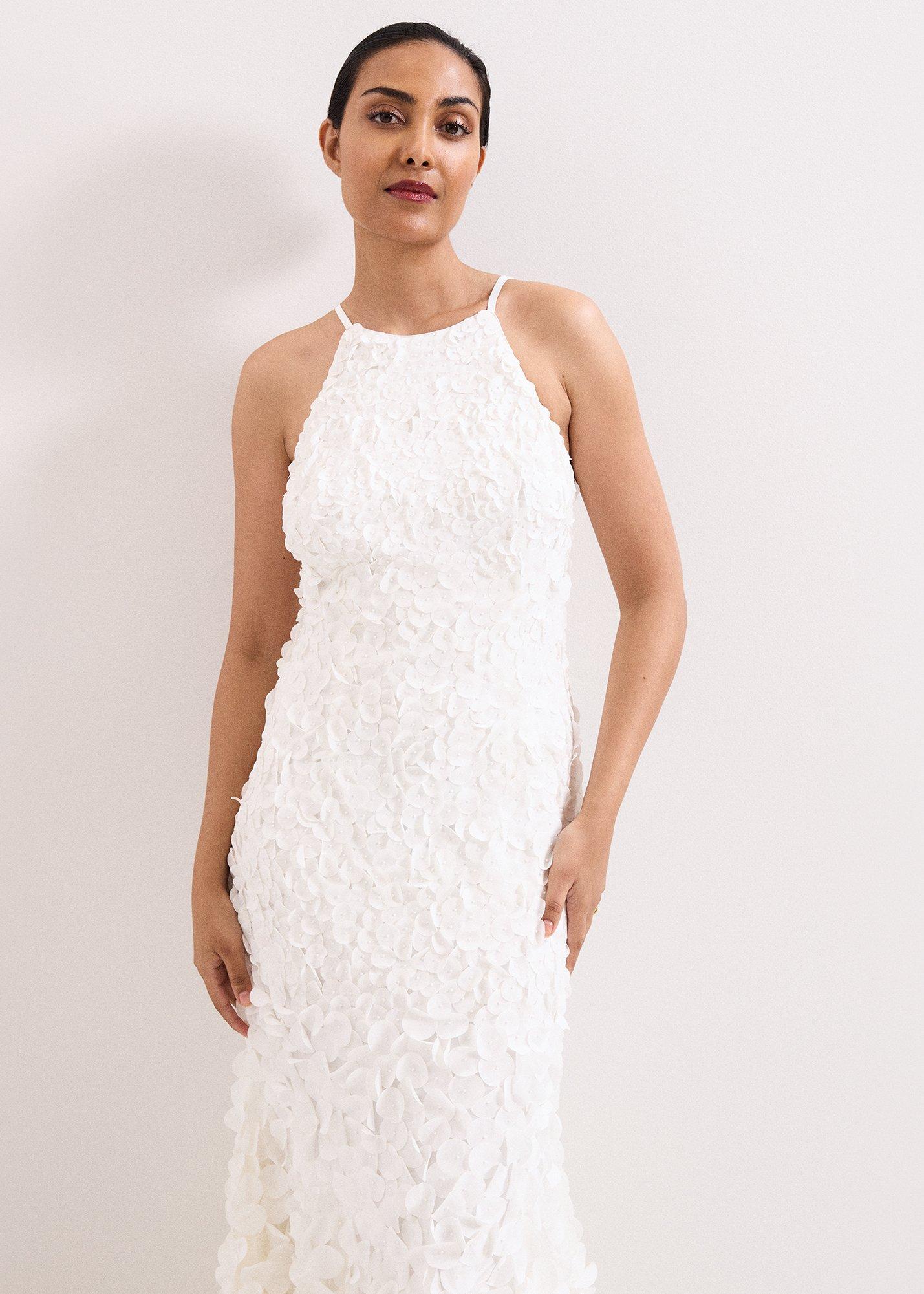 Petite Charlene Ivory Ruffle Maxi Dress