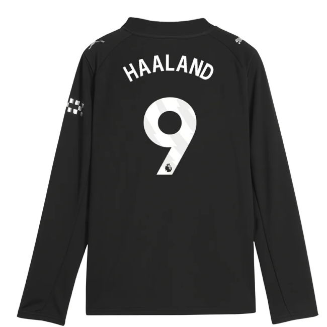 retro 2025-2026 Man City Long Sleeve Away Shirt (Kids) (Haaland 9)