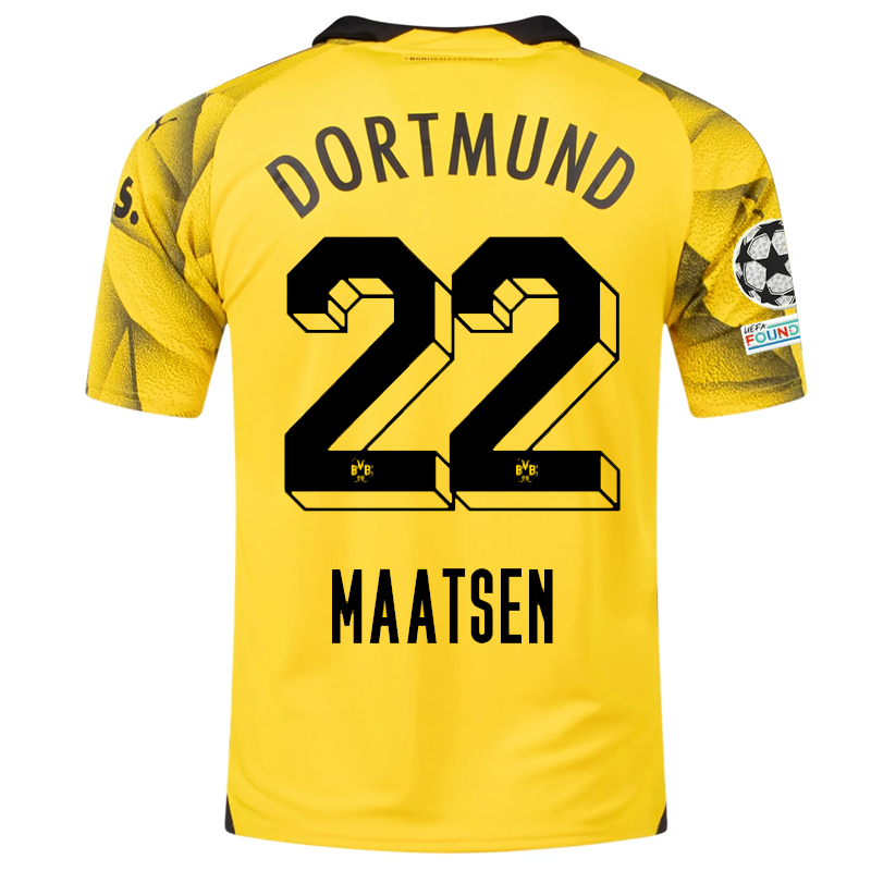 Borussia Dortmund Maatsen 2023-2024 UCL Third Jersey – Authentic Shirt