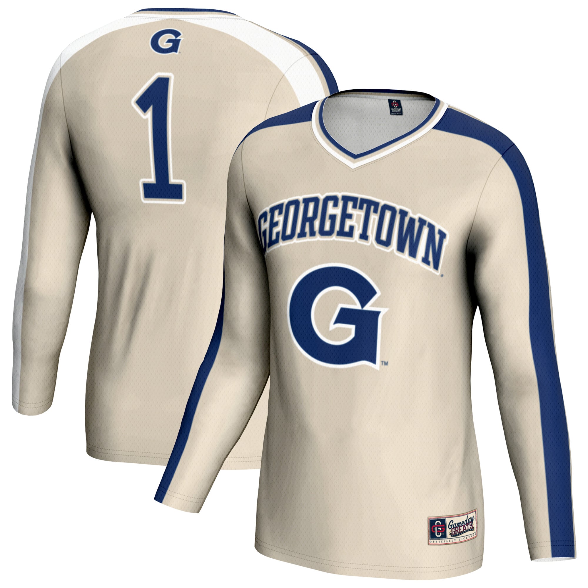 [NJP] Georgetown Hoyas GameDay Greats Youth #1 Lightweight Volleyball Fashion Jersey - Gray