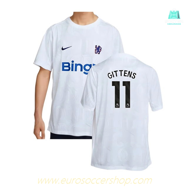 2025-2026 Chelsea Academy Pro Pre-Match Football Top (White) (Gittens 11)