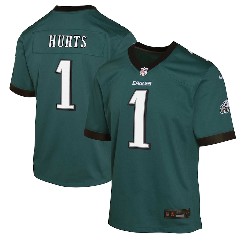 None Jalen Hurts Team Captain PHI Eagles Premium Jersey for NFL Fans