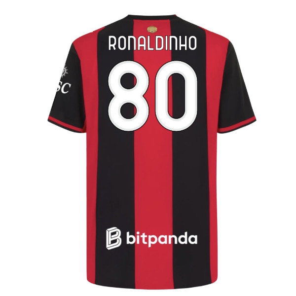[DDJ] 2026-2027 AC Milan Authentic Home Shirt (Ronaldinho 80)