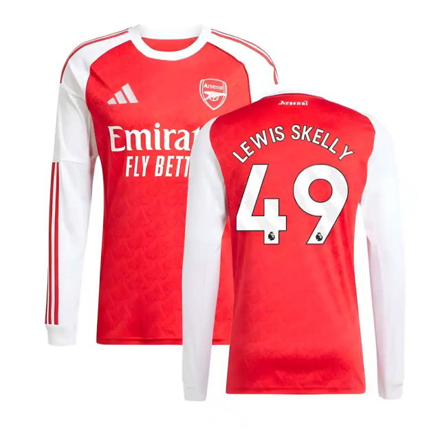 2025-2026 Arsenal Long Sleeve Home Shirt (Lewis Skelly 49)