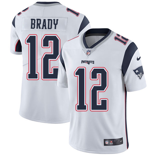 Premium NFL New England Patriots #12 Tom Brady White Limited Jersey