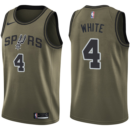 White Nike Antonio Spurs #4 Jersey - Polyester Game Day Wear