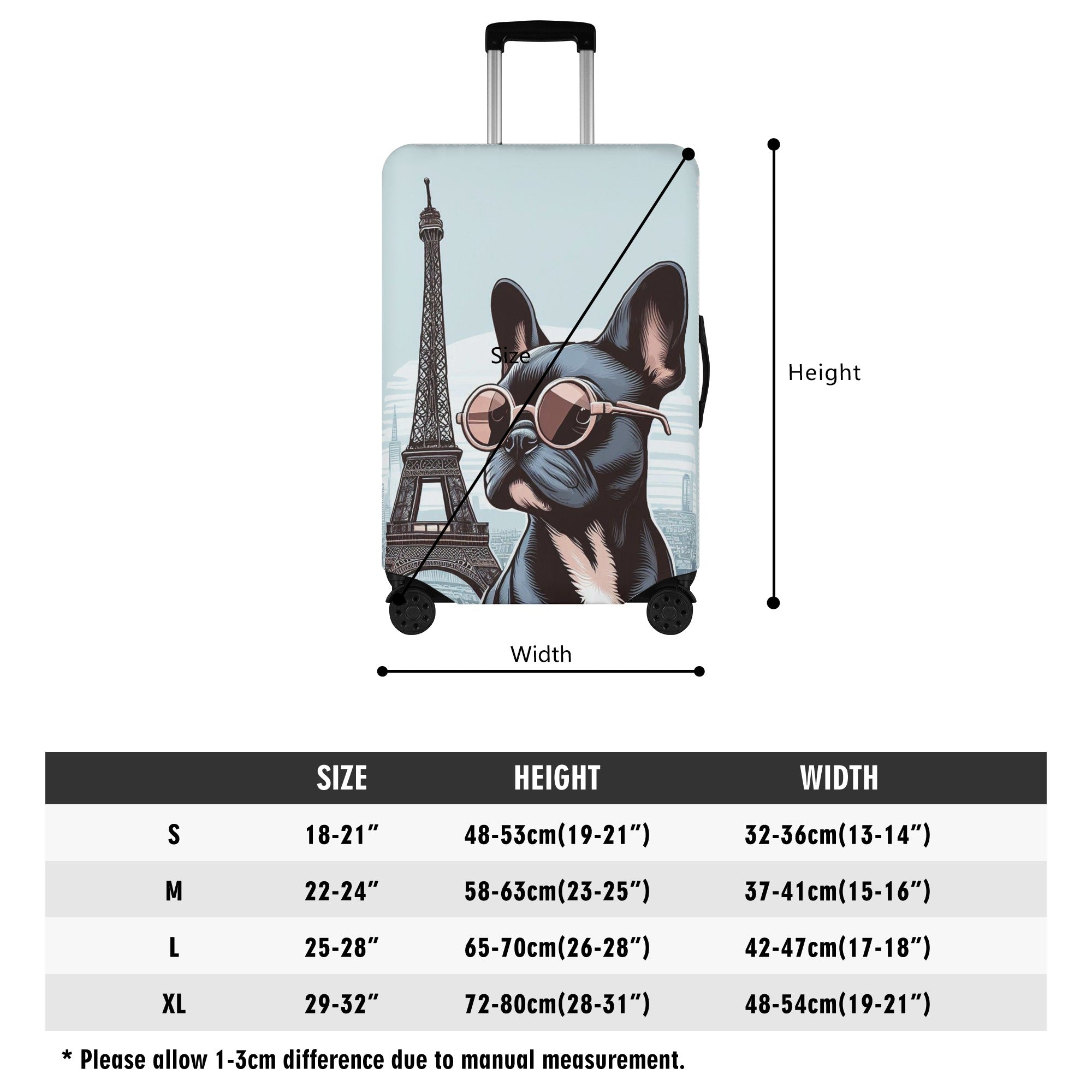 French Bulldog French Vibes Luggage Cover Essential Dog Supply