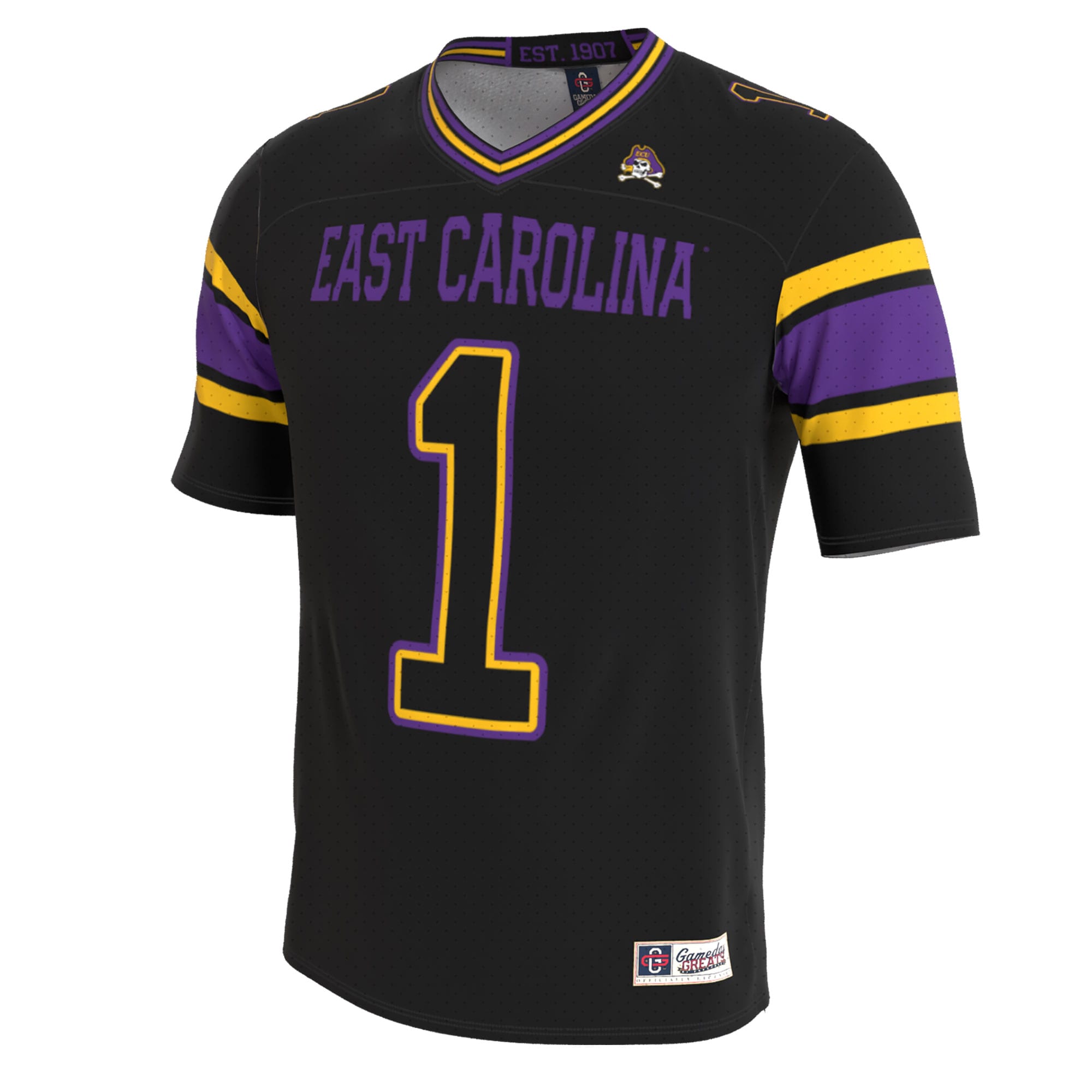 [DDG] ECU Pirates GameDay Greats Unisex Lightweight Collegiate Football Blackout Fashion Jersey