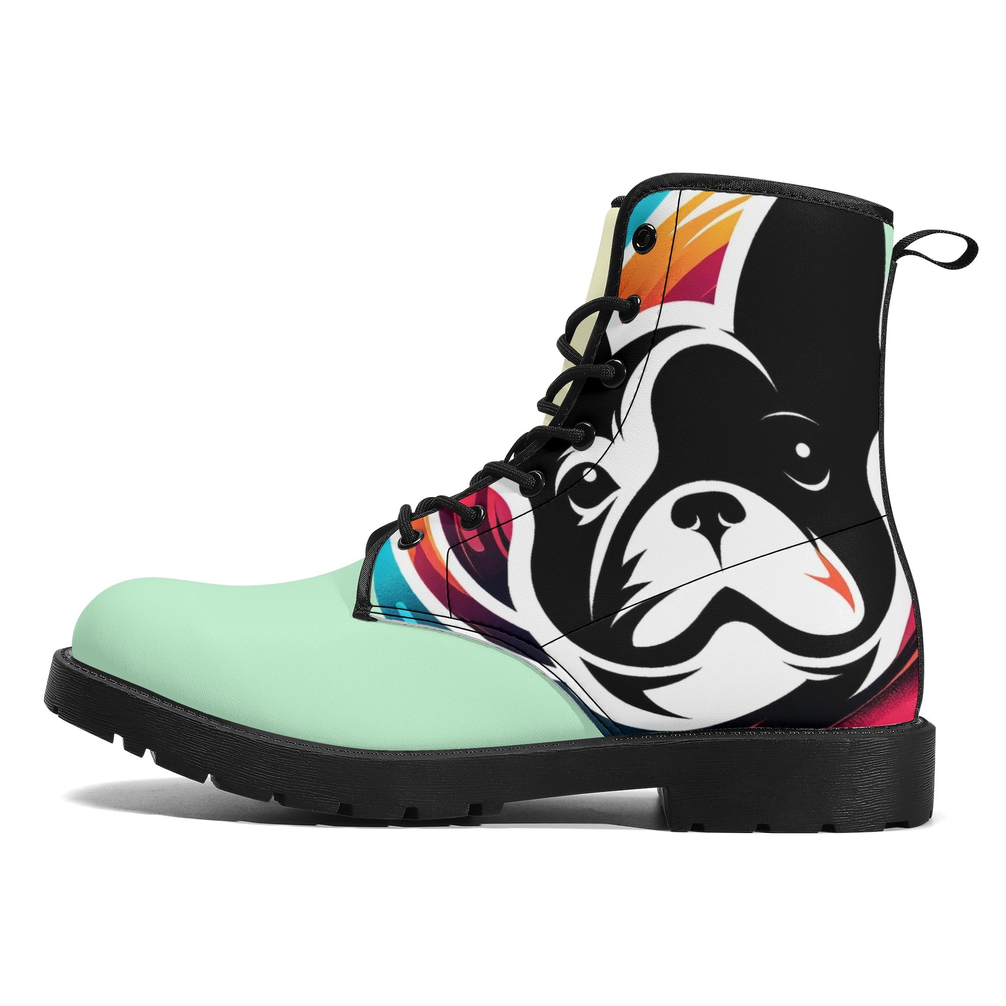 Frenchie-Fan Stylish Lucy - Leather Boots for Pet Enthusiasts Durable