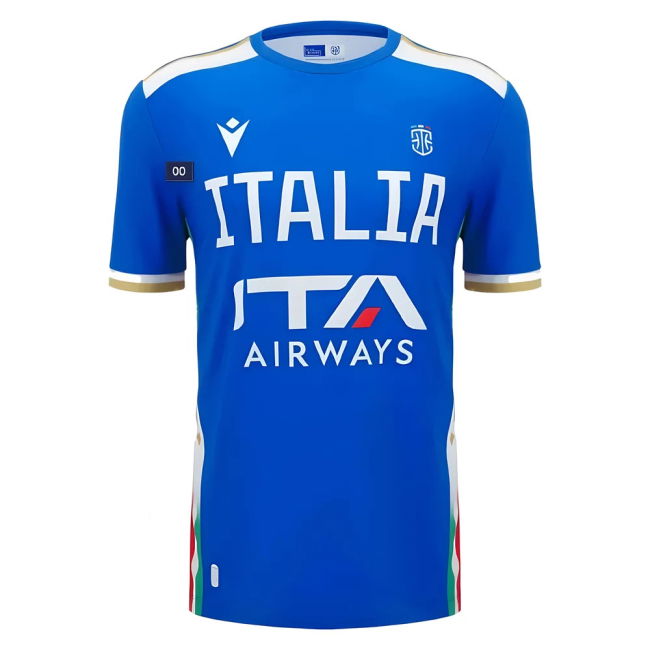 2025-2026 Italy Fip Basketball Training Shirt (Blue) Euro