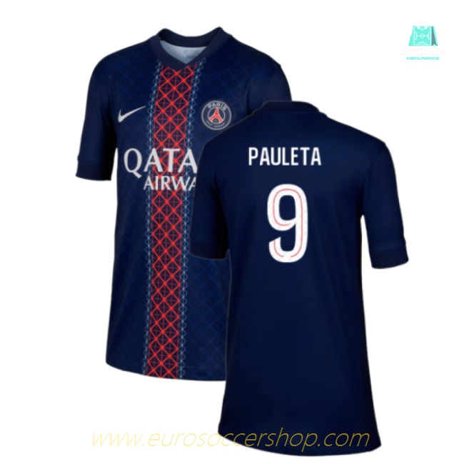 2025-2026 PSG Paris Saint Germain Home Shirt (Kids) (Pauleta 9)
