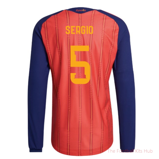 2026-2027 Spain Authentic Long Sleeve Home Shirt (Sergio 5)