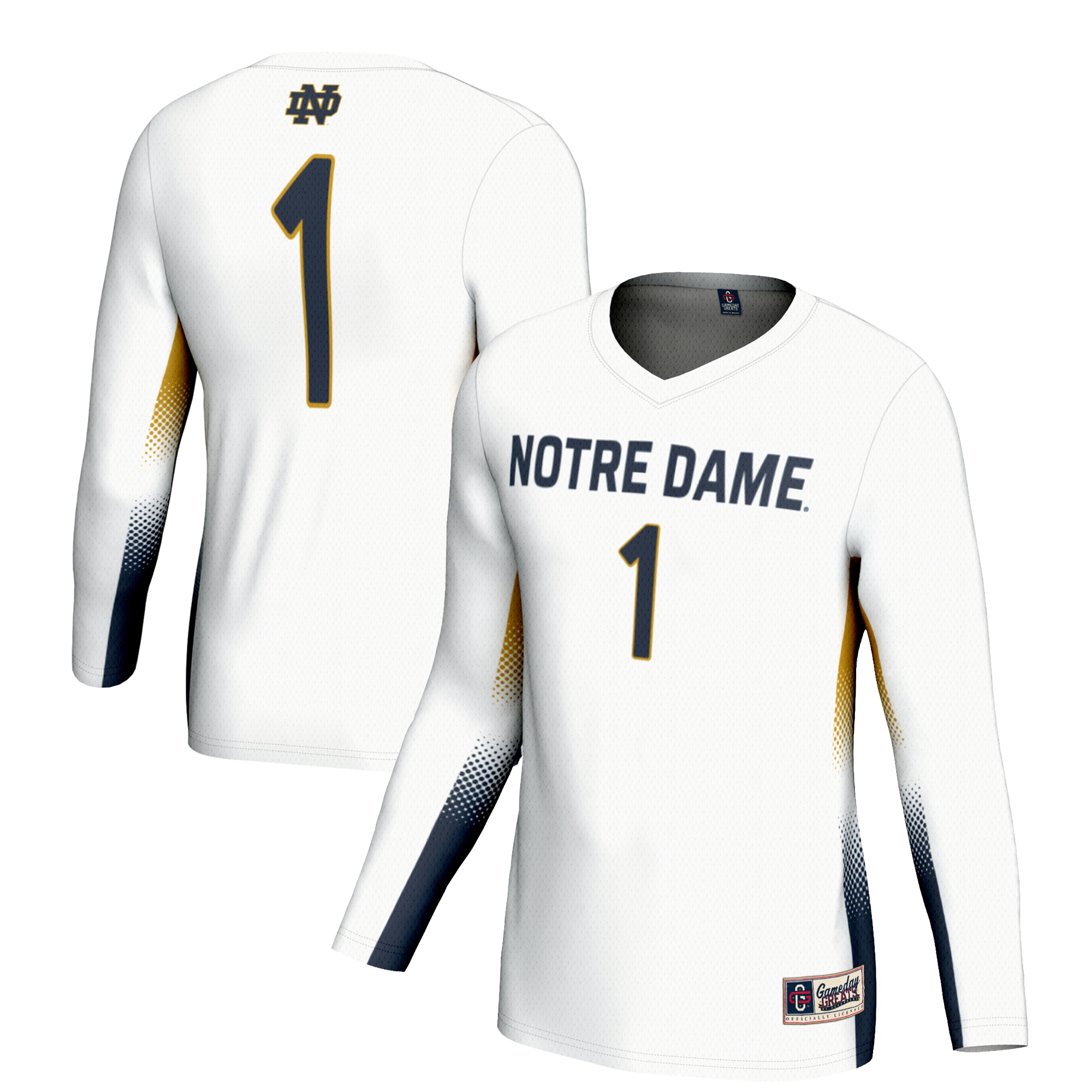 [NJP] Notre Dame Fighting Irish GameDay Greats Unisex Lightweight Volleyball Jersey - White