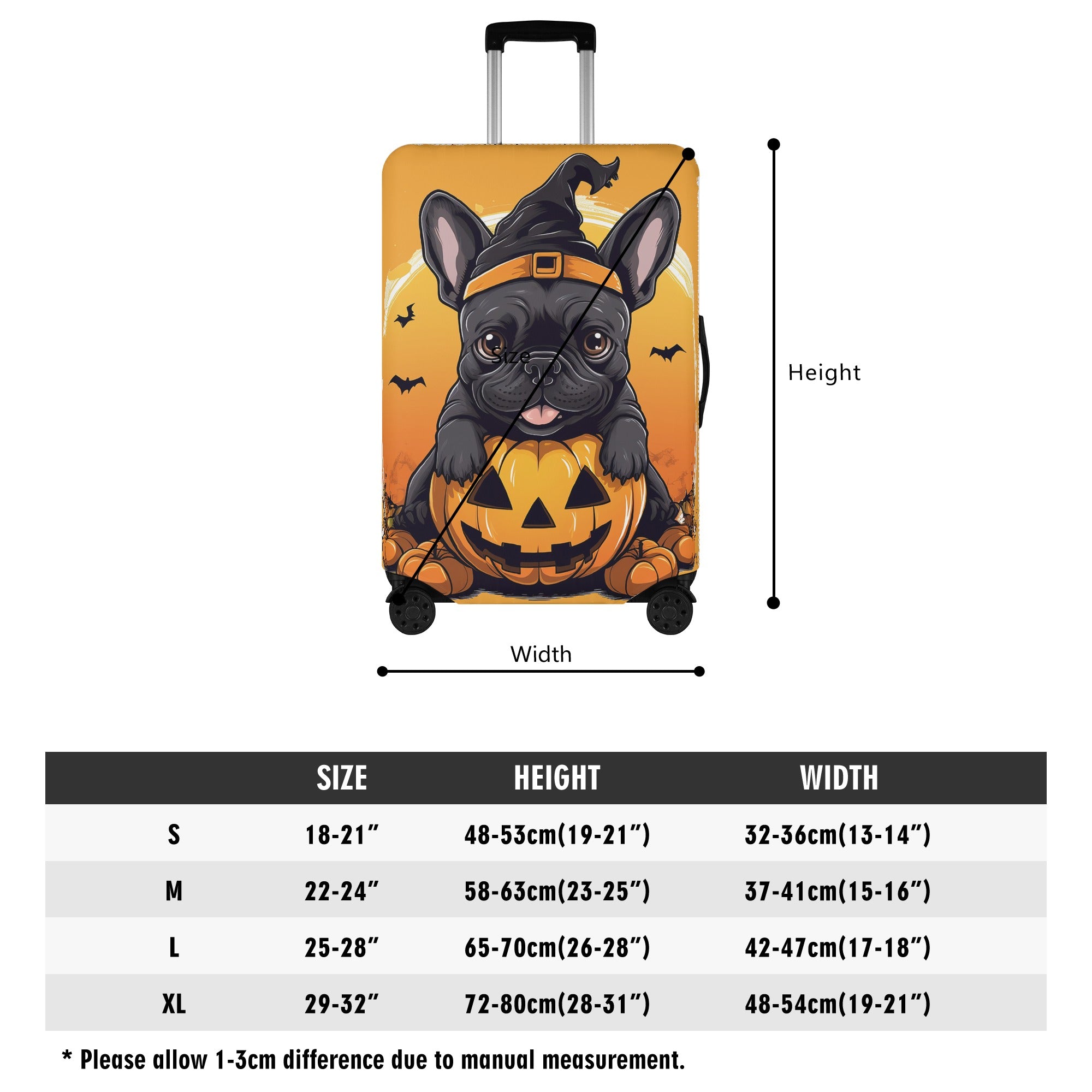 Street-Ready Frenchie-Fan Halloween Vibes - Luggage Cover for Home Use