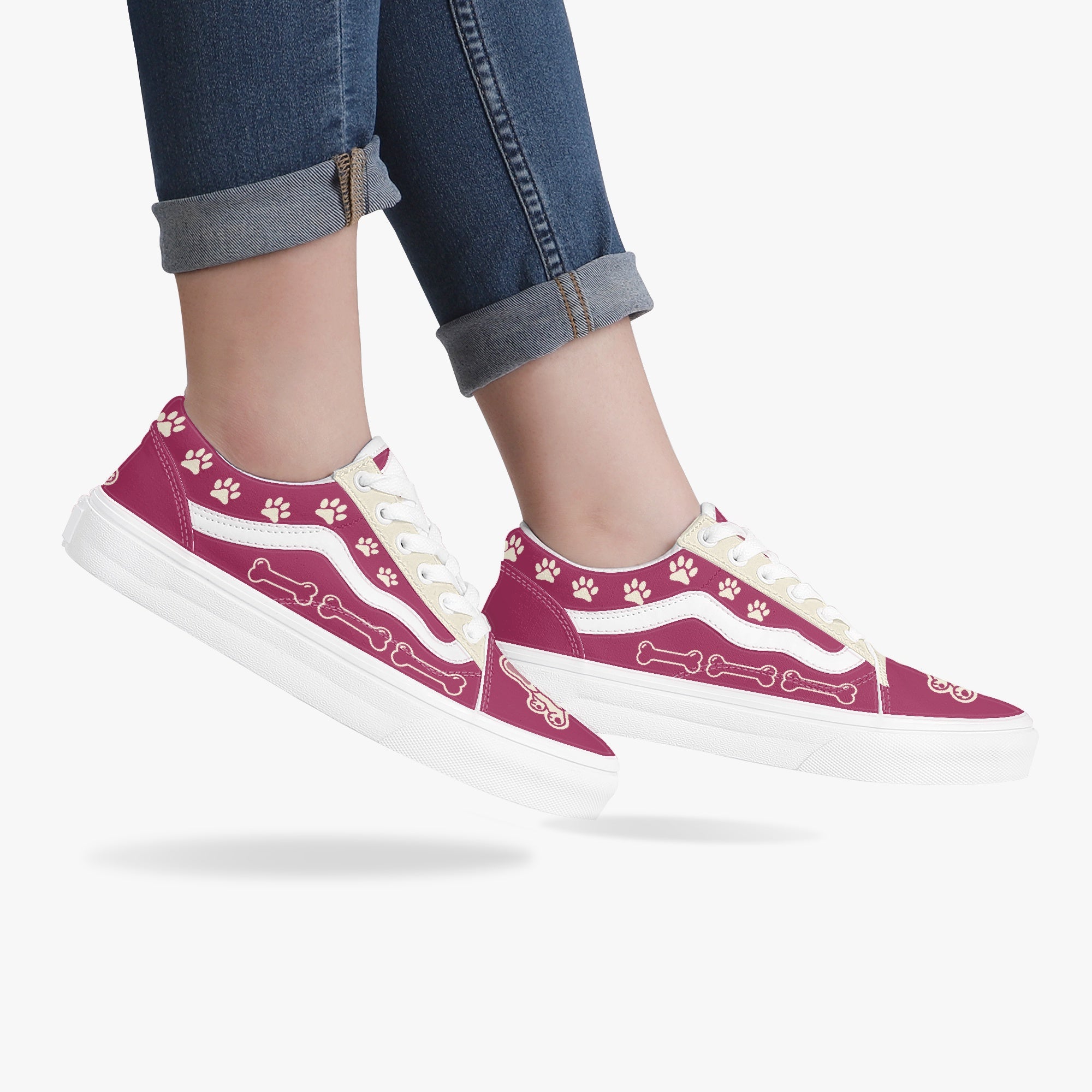 - Frenchie Lover Trendy Low-top Canvas Sneakers For Frenchie Fans